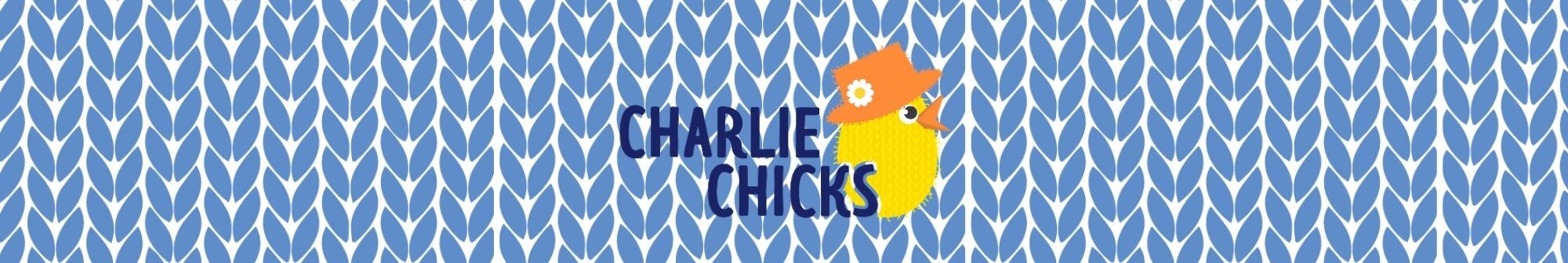charlie-chicks-logo-on-a-knitted-pattern-background